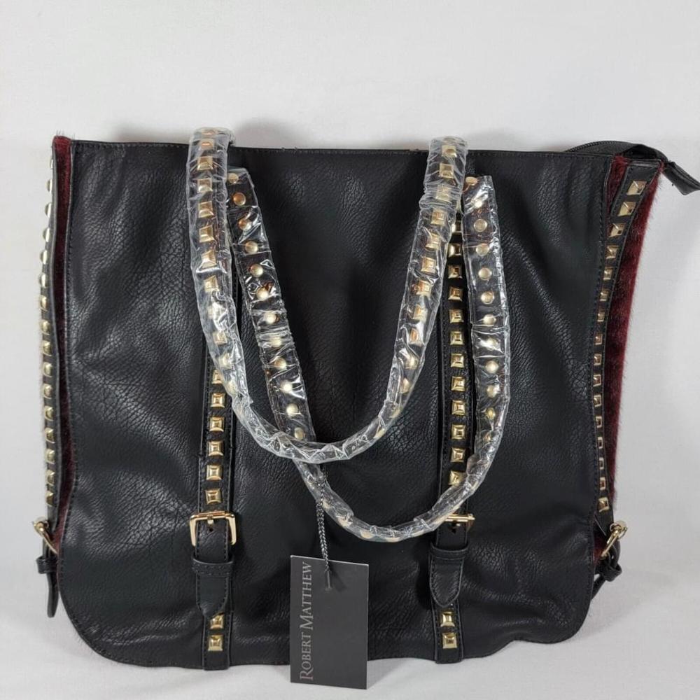 Robert Matthew Handbad Shoulder Bag Pyrse Black Studded
